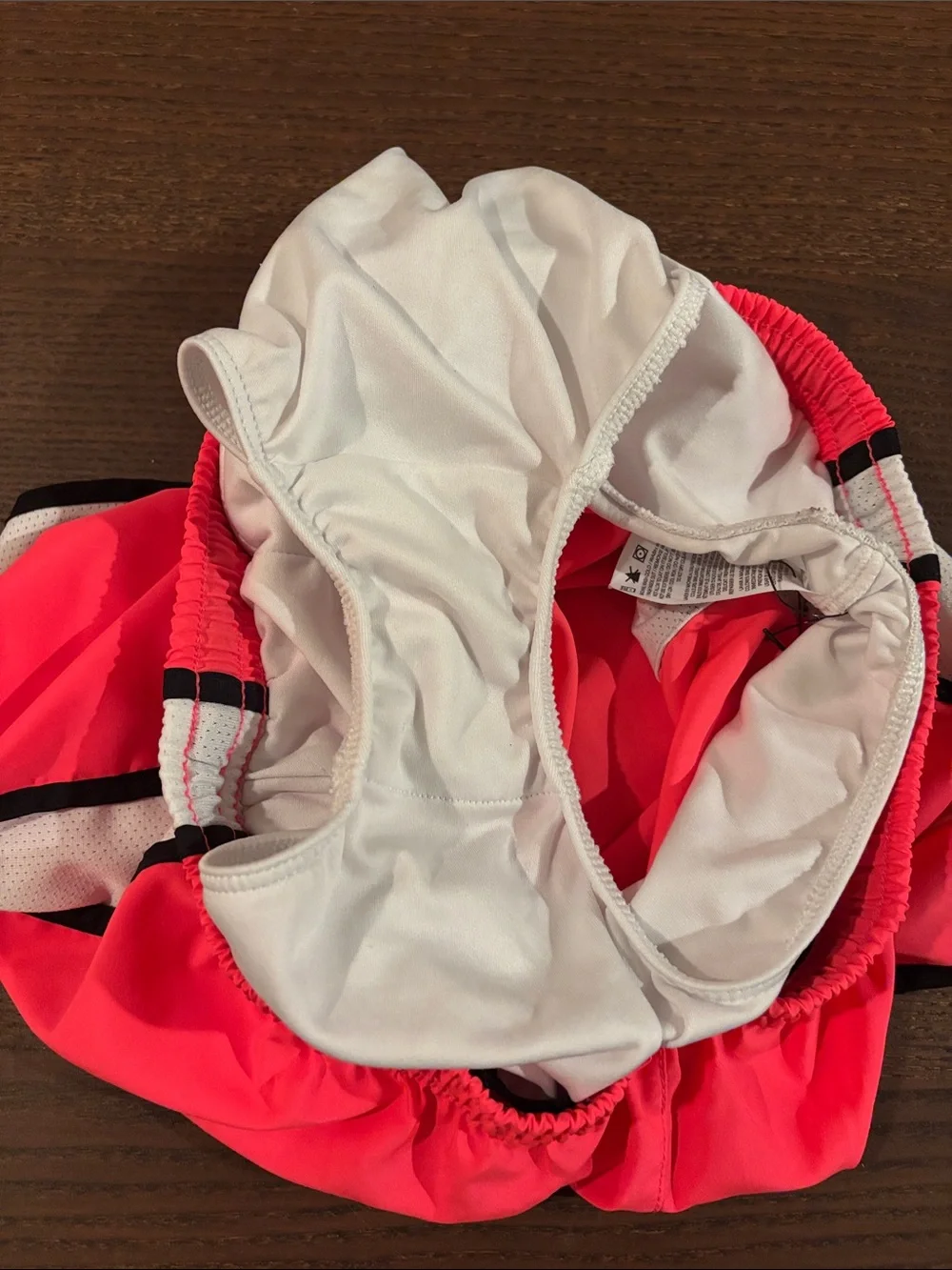 Nike Girls Neon Coral Athletic Shorts with Contrast Trim